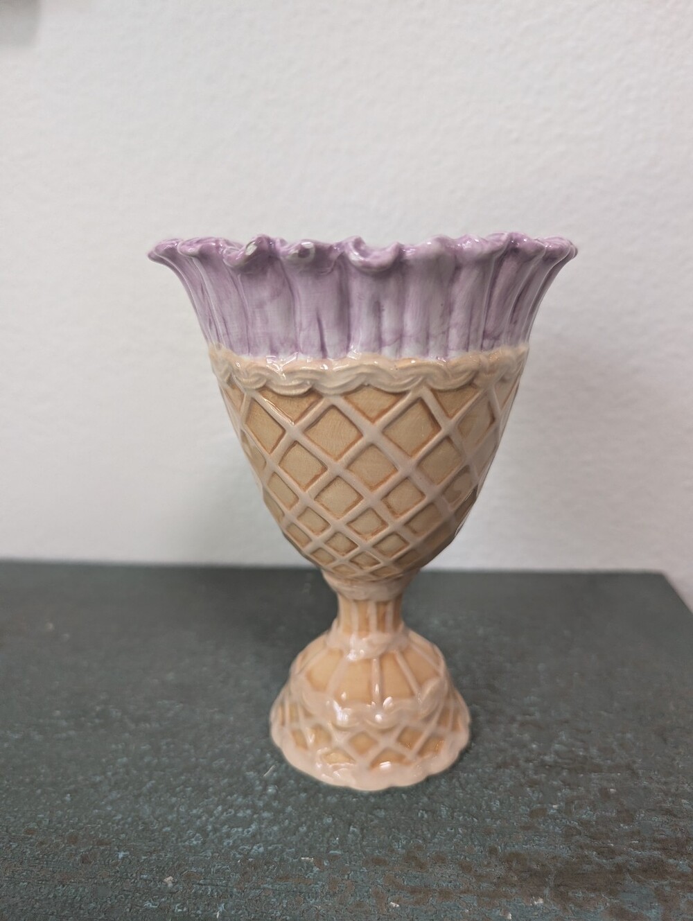Tracy Porter Alouette collection Purple Lavendar Waffle Cone Sundae Bowl Cup